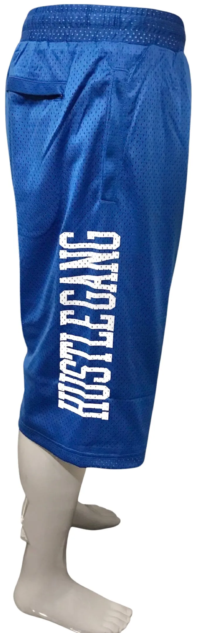 ^HUSTLE GANG^ (BLUE) ~CHAMPION~ KNIT BASKETBALL SHORTS