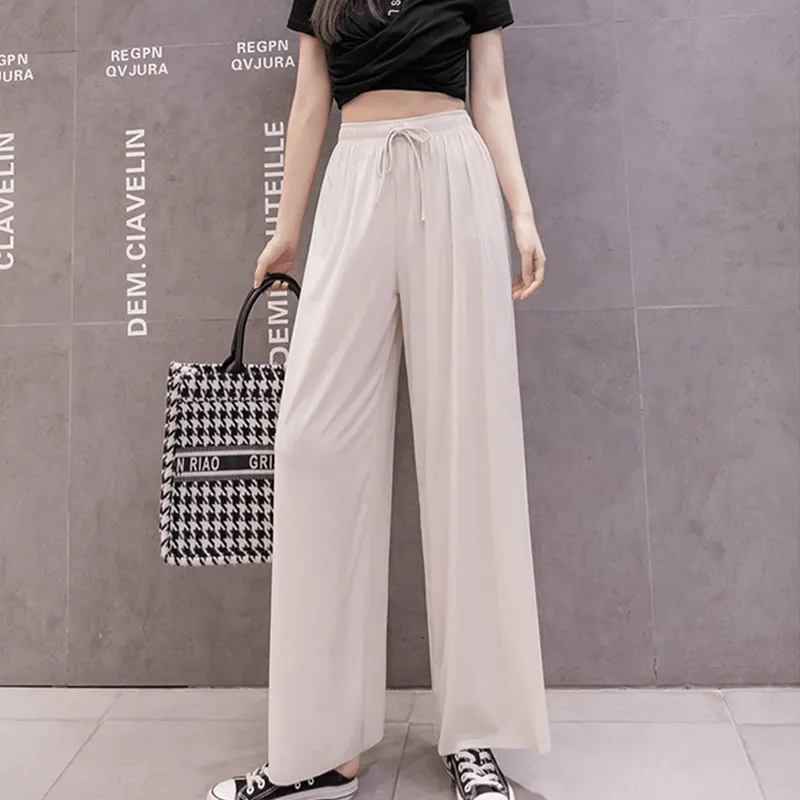 Ice Silk Wide Leg Women's Pants