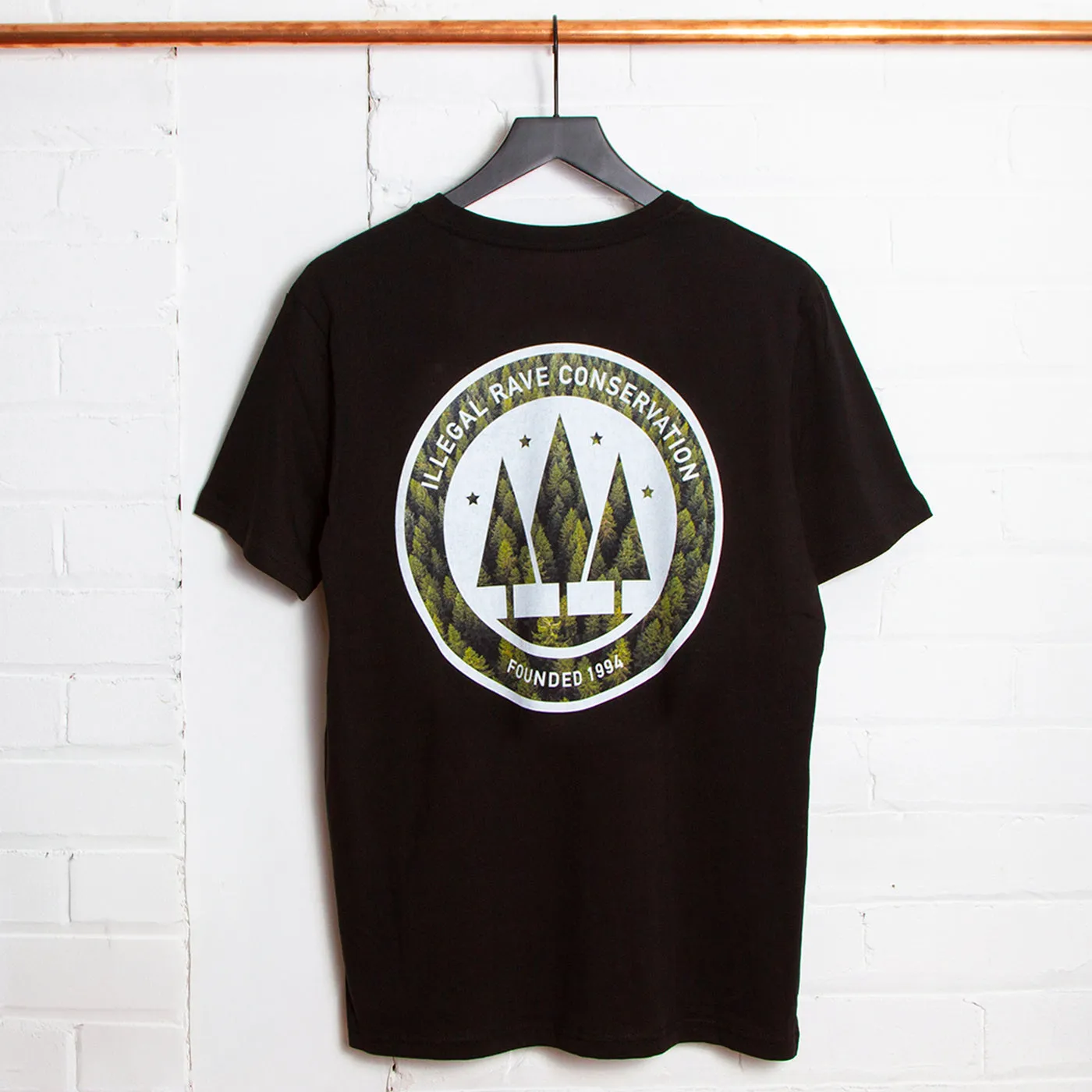 Illegal Rave Forest Back Print - Tshirt - Black