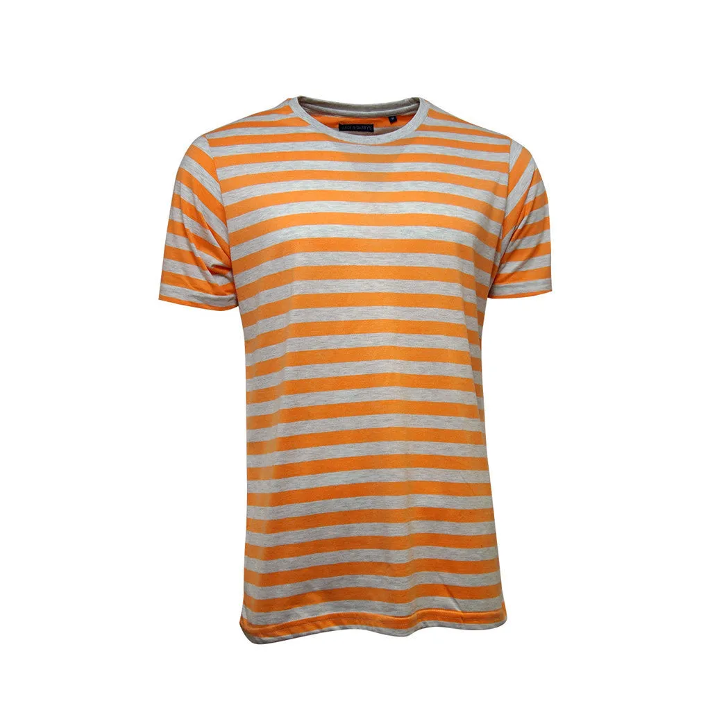 Jack & Danny's Striped Marl Crew Neck T-shirt - Orange