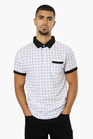 Jay Y. Ko Grid Pattern Polo Shirt - White