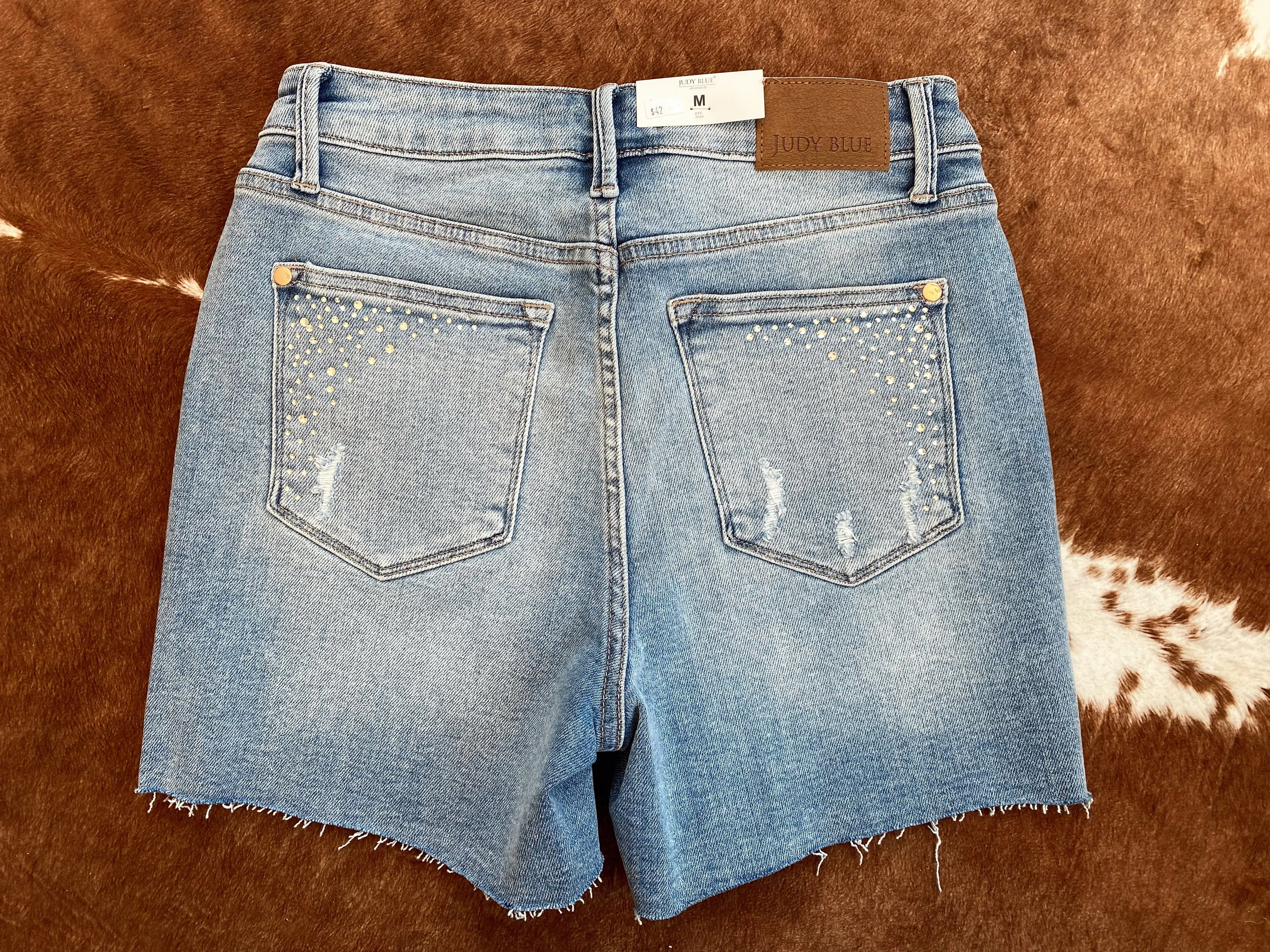 Judy Blue High Waist Rhinestone Denim Shorts