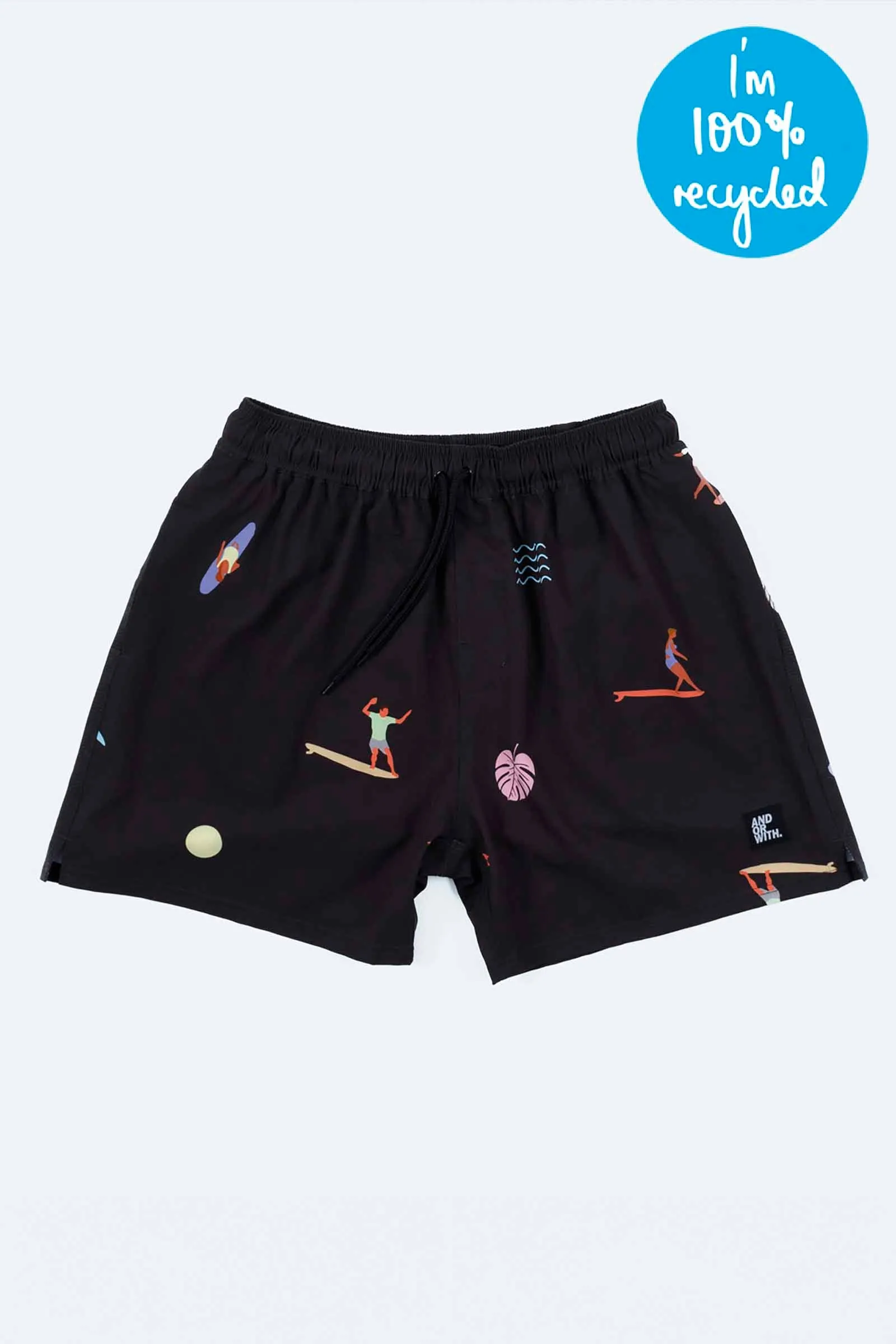 KIDS Freedom Riders Beach Boardies Coal (100% recycled)