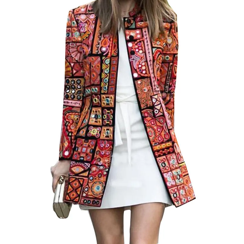 Long-sleeved cardigan jacket for digital printing