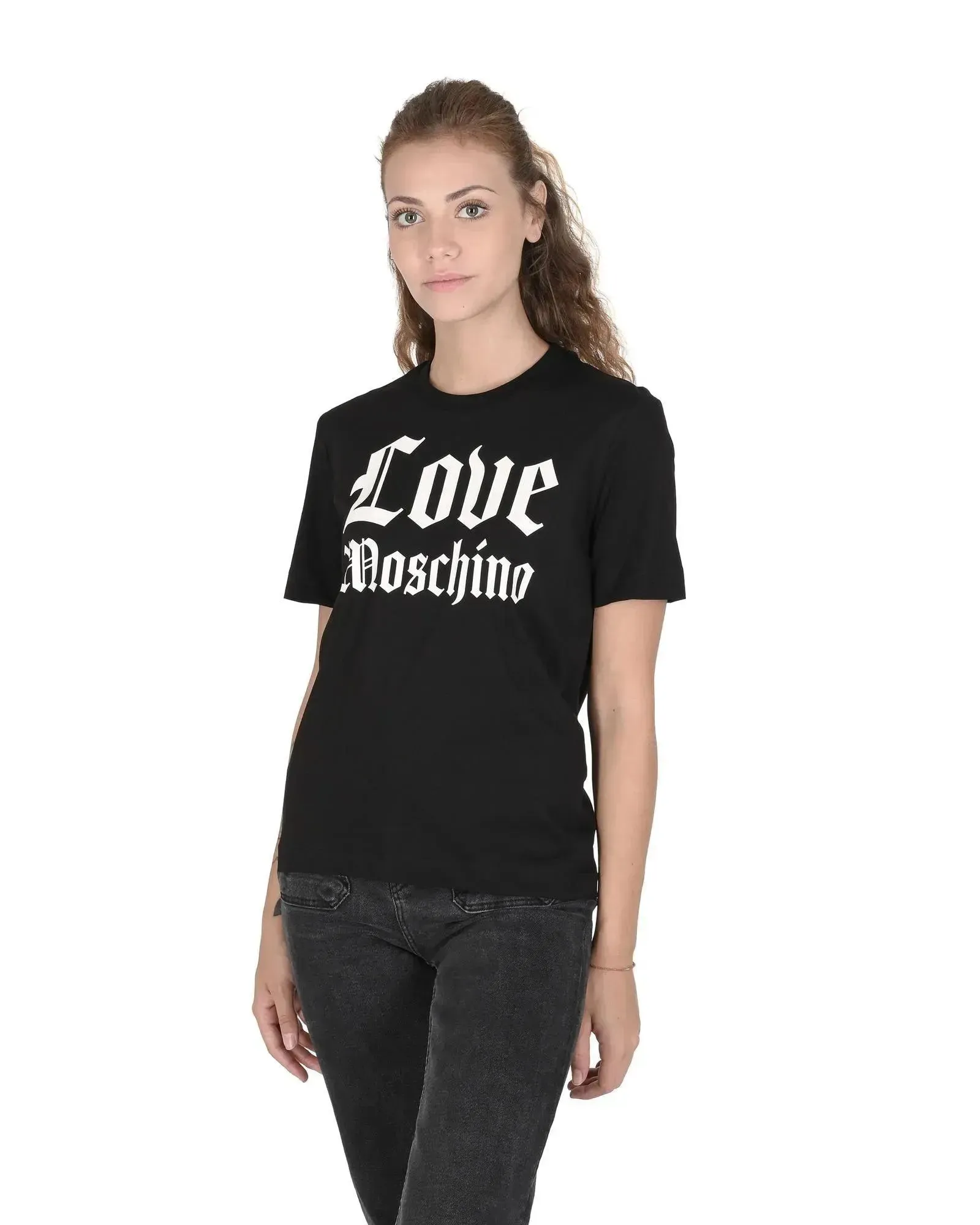 Love Moschino Women Cotton T-Shirt in Black - 40 EU