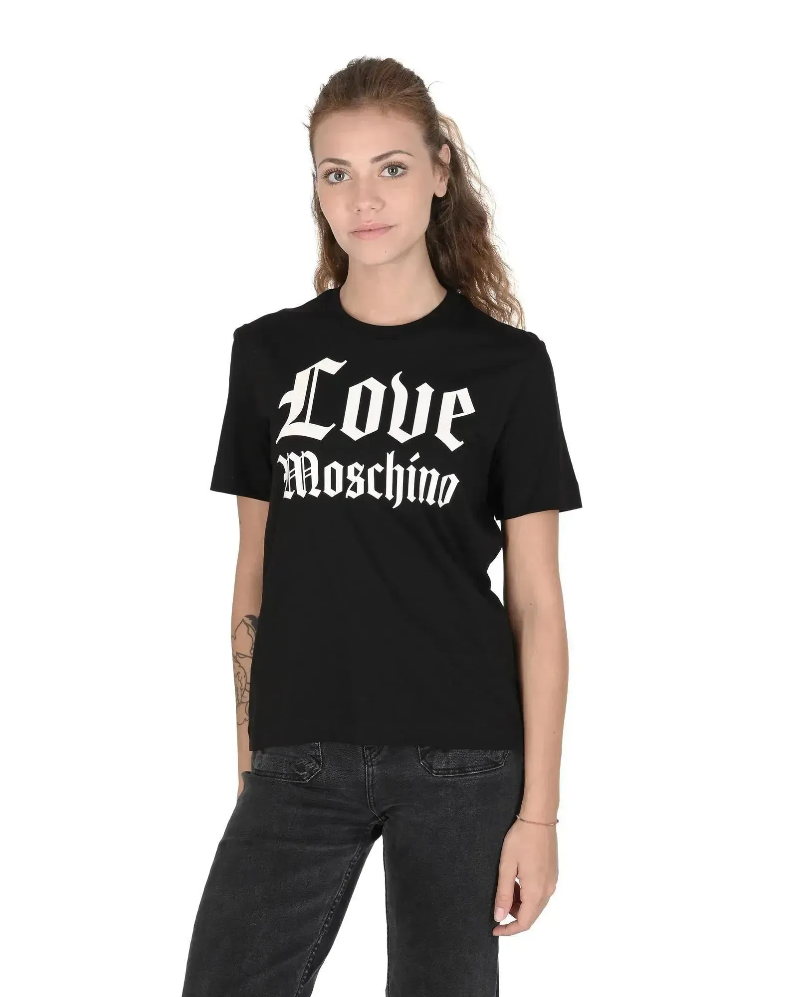 Love Moschino Women Cotton T-Shirt in Black - 40 EU