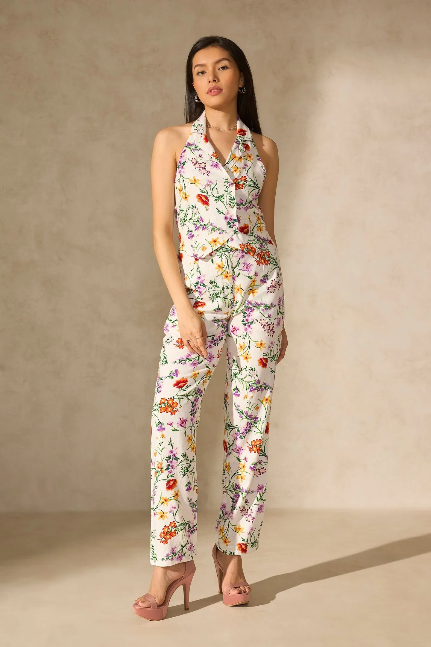 Lyra|Linen Floral Co-Ord Set