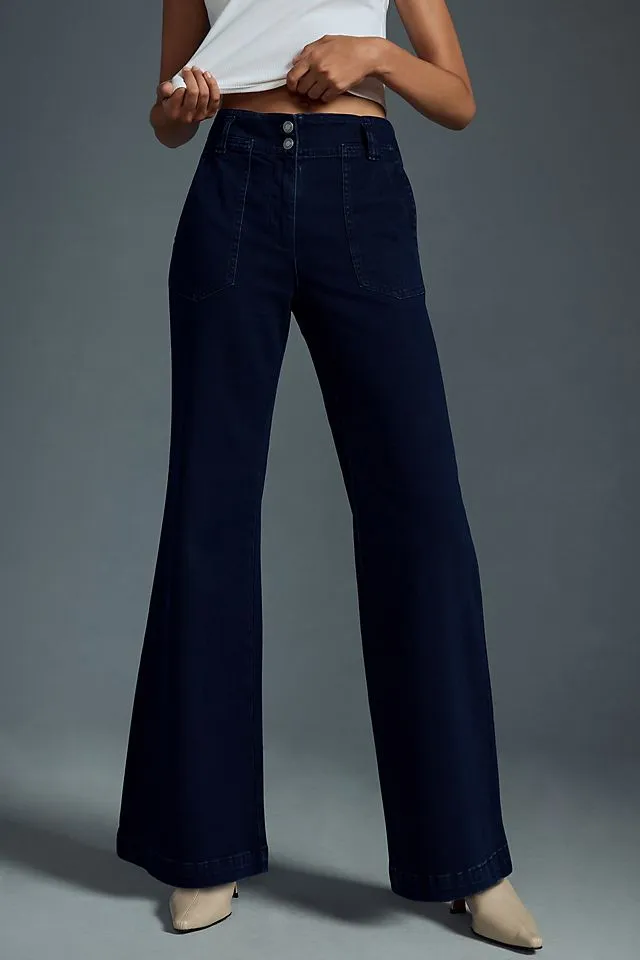 Maeve Naomi high-waisted wide-leg jeans, fender