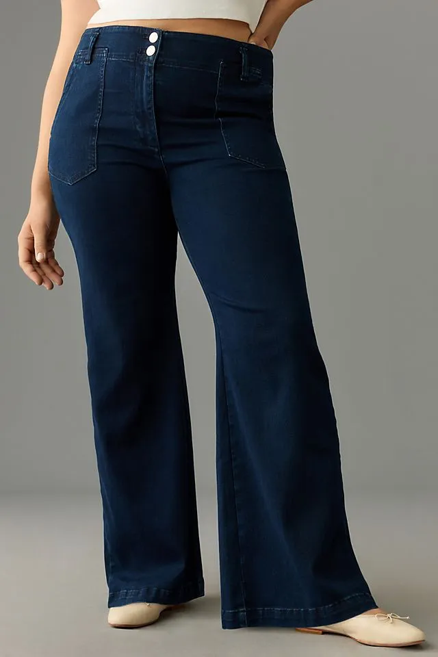 Maeve Naomi high-waisted wide-leg jeans, fender