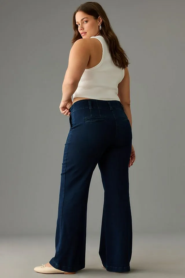 Maeve Naomi high-waisted wide-leg jeans, fender