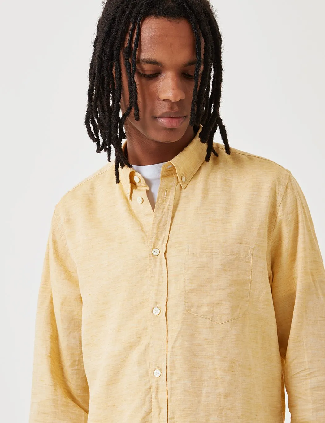 Norse Projects Osvald Button Down Shirt - Sunwashed Yellow