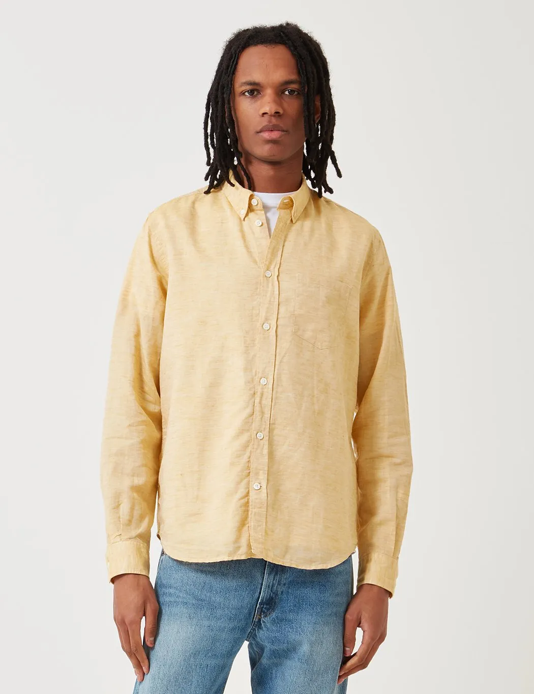 Norse Projects Osvald Button Down Shirt - Sunwashed Yellow