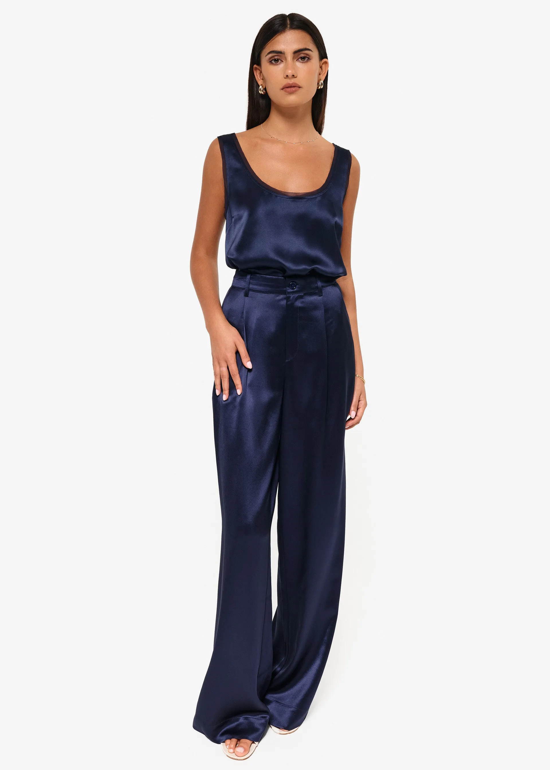 Noura Wide Leg Pant Navy