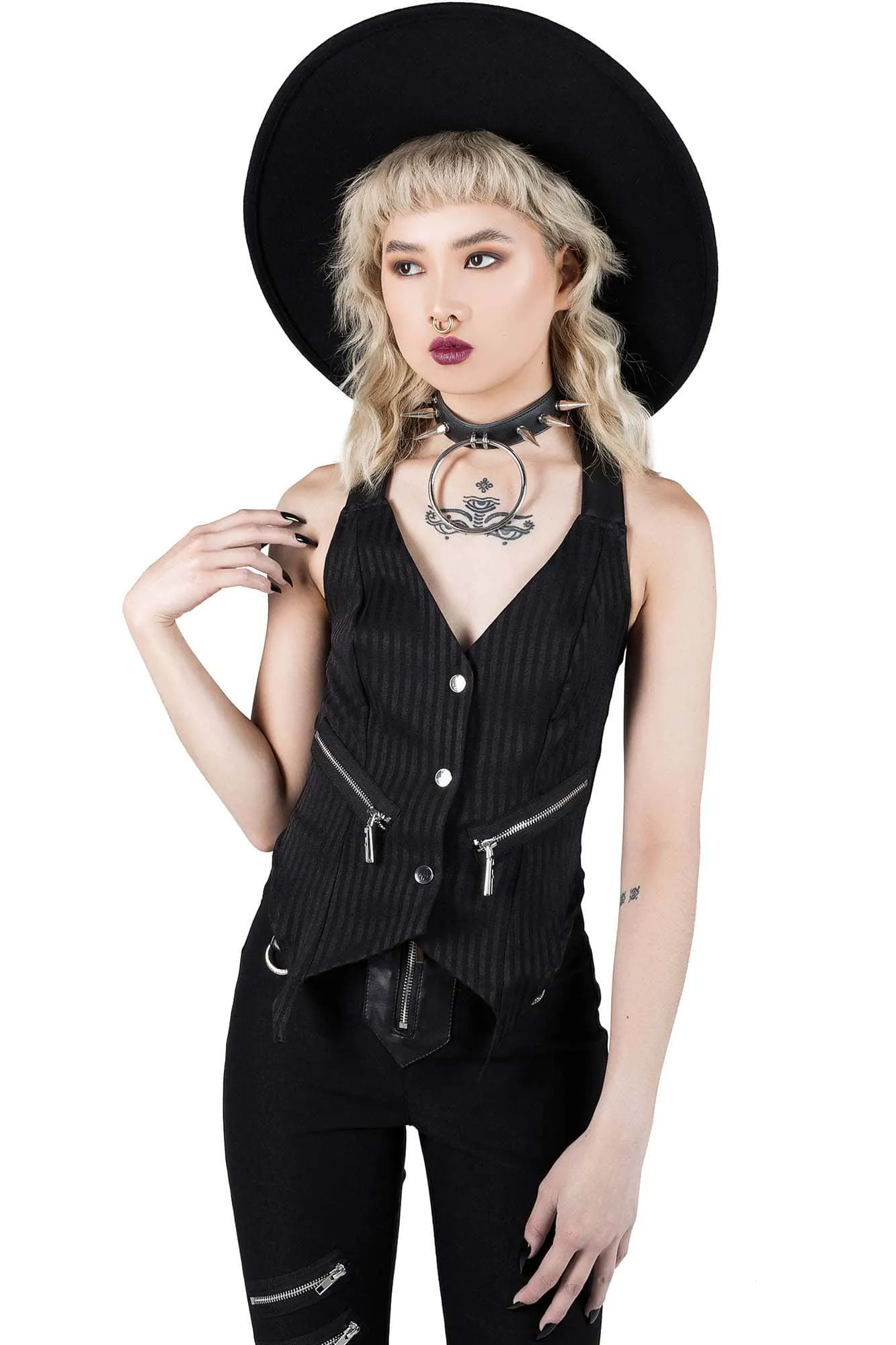 Office Riot Chain Vest [PINSTRIPE] - Resurrect