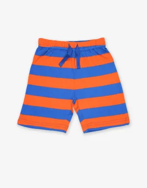 Organic Orange and Blue Stripe Shorts