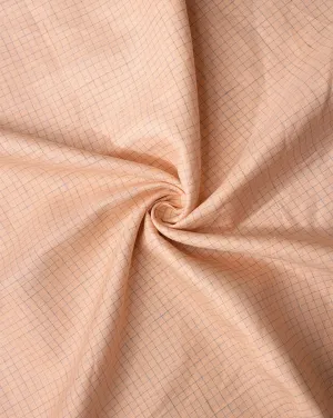 PEACH LINEN CHECKS FABRIC