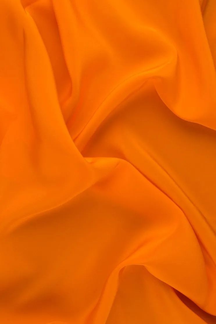 Persimmon Silk Crepe de Chine Fabric