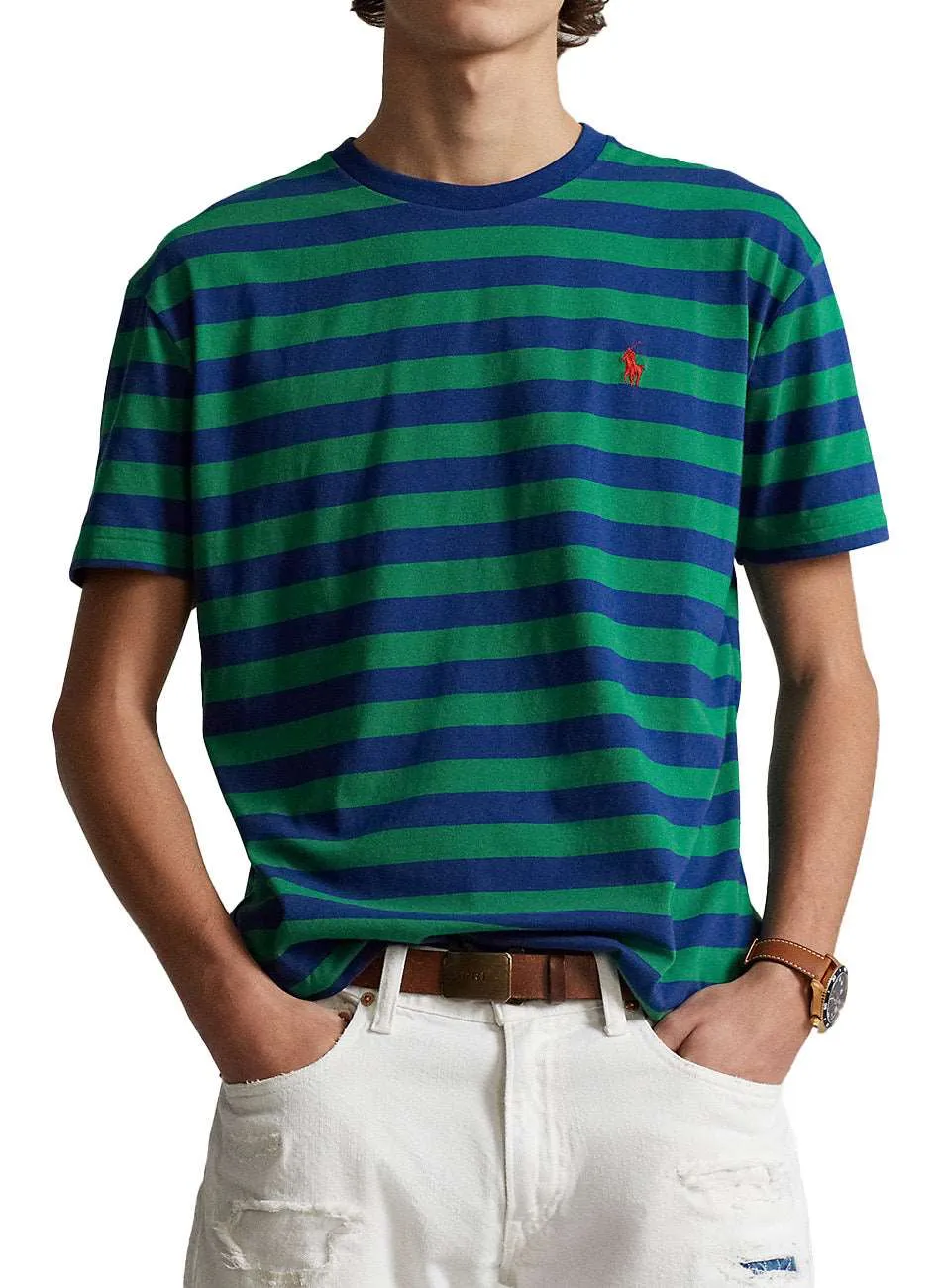 Polo Ralph Lauren Striped Jersey T-Shirt - Green & Royal Blue