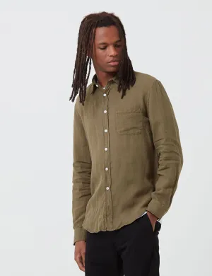 Portuguese Flannel Linen Shirt - Olive Green