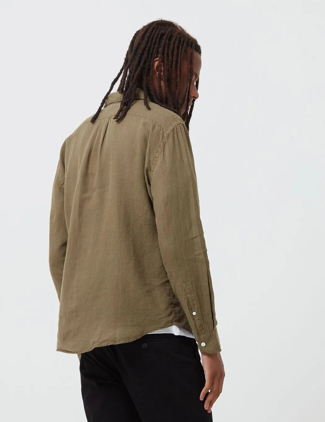 Portuguese Flannel Linen Shirt - Olive Green