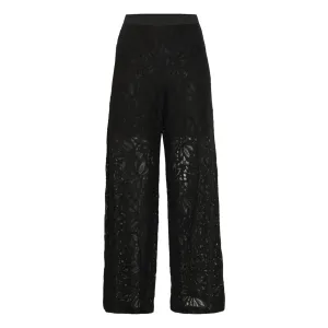 Pulz Dandy Wide Leg Trousers Black Beauty