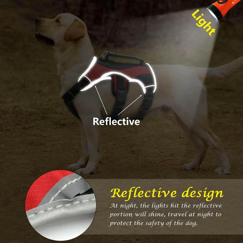 Reflective Dog Harness Large Dogs Halter Harness Pet Mesh Vest With