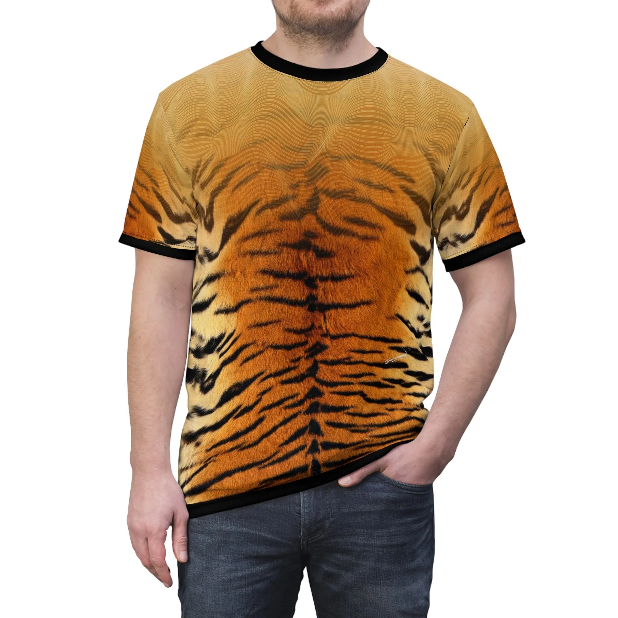 Tiger Print T-Shirt Unisex Tee Animal Print T-Shirt All Over Print Unisex T-Shirt  | 100178