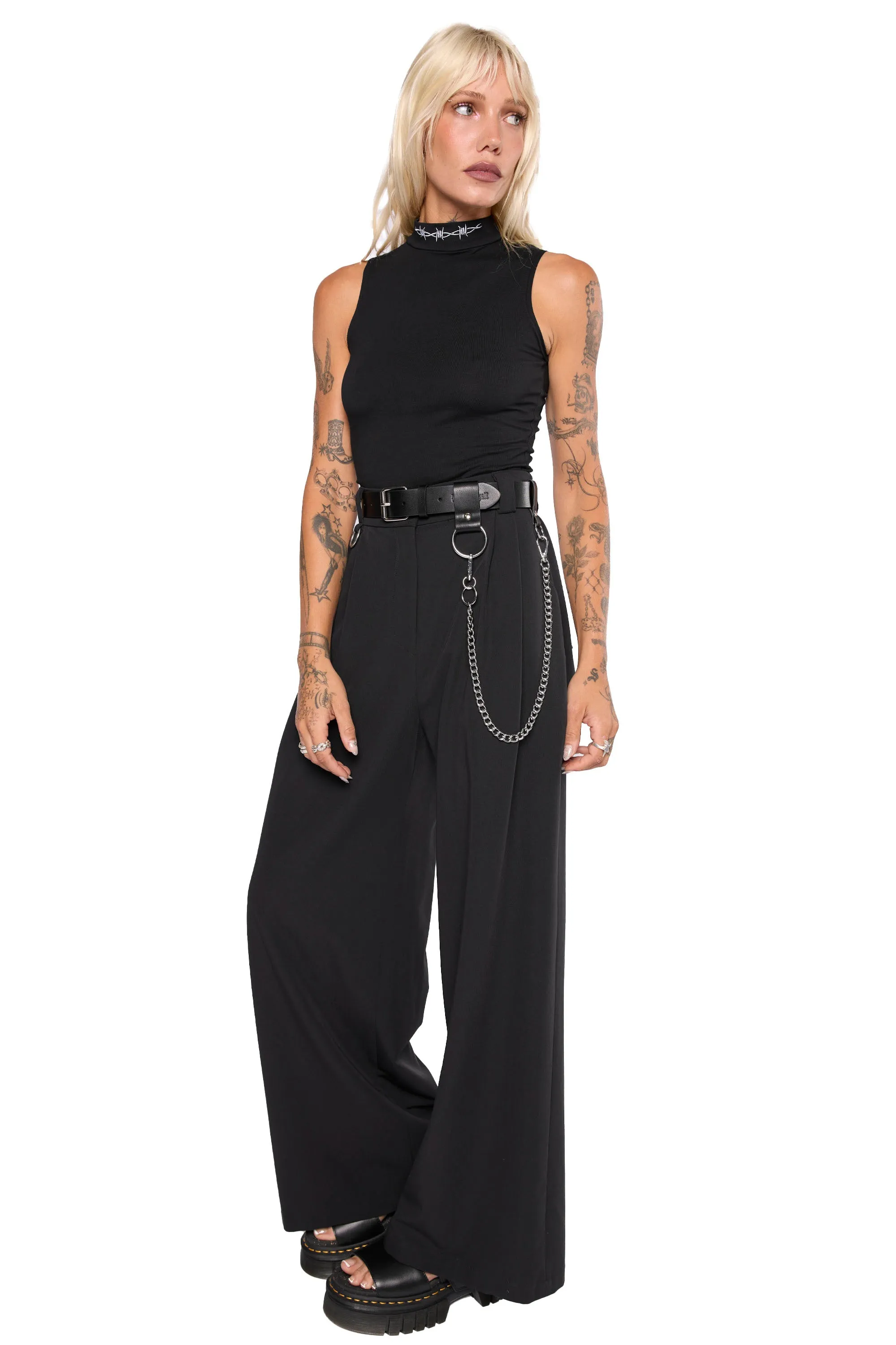 Unchained Wide Leg O-Ring Trousers