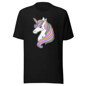 Unicorn T-shirt Colorful Unicorn Ultra Soft Short Sleeve 100% Cotton Crew Neck Top