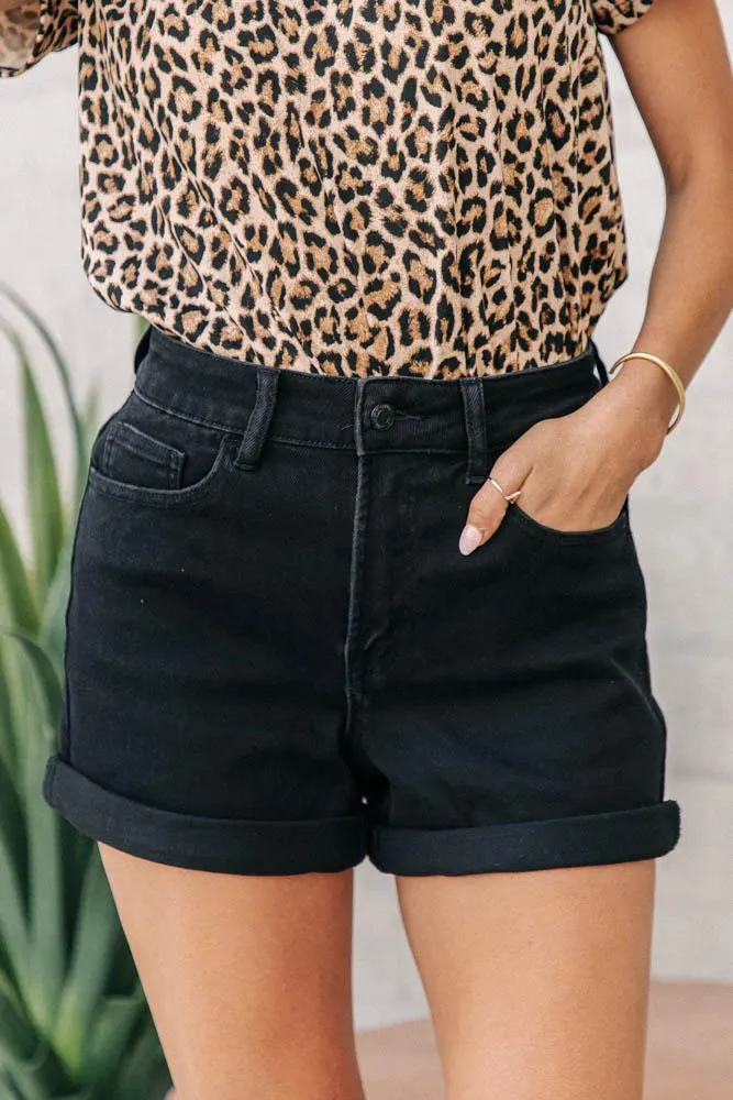 Vervet by Flying Monkey High Waist Denim Shorts