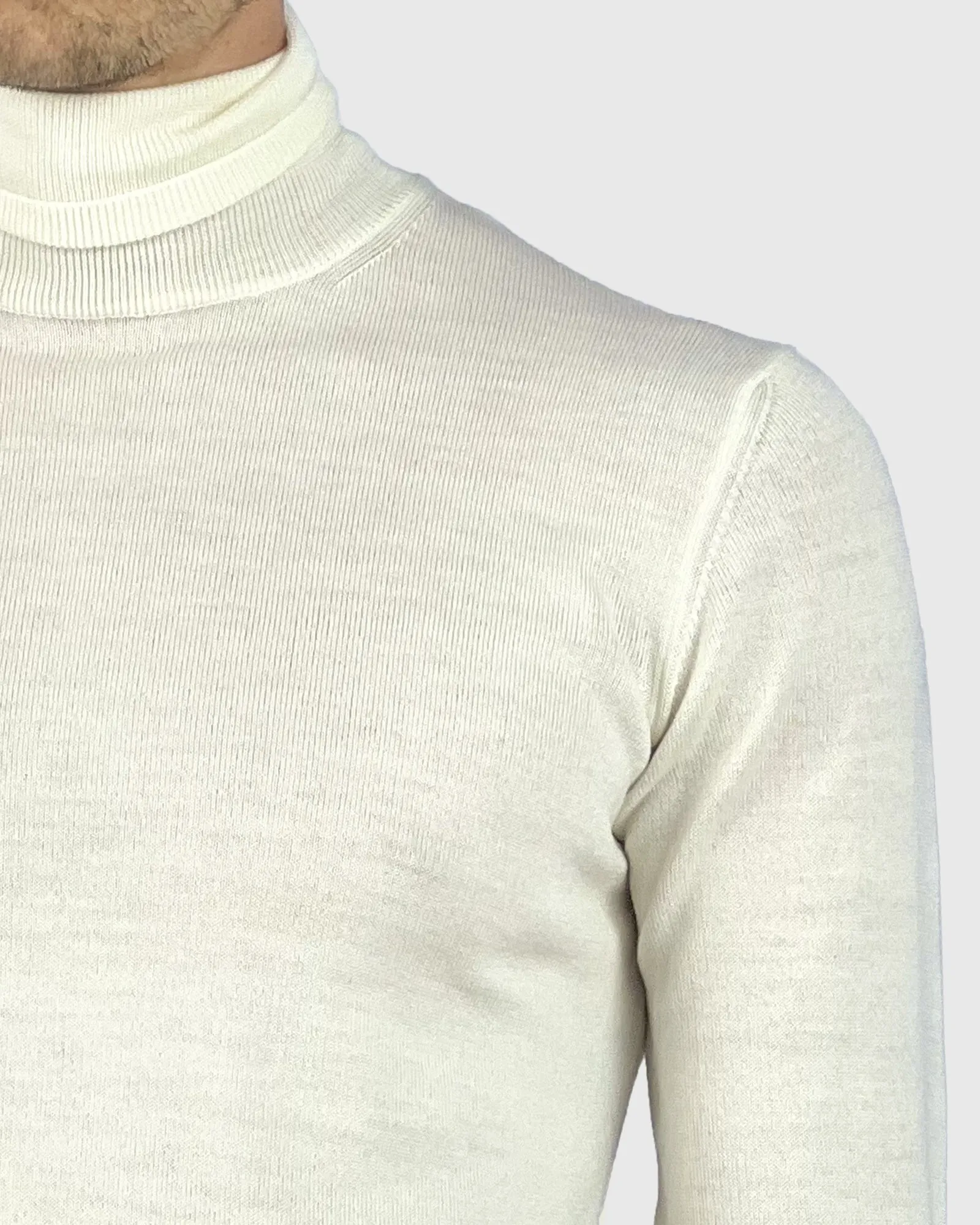 VISCONTI W23R IVORY WOOL ROLL NECK / POLO NECK