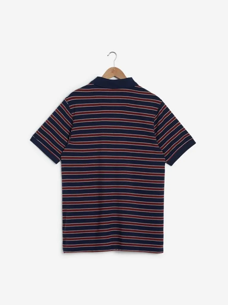 WES Casuals Navy Relaxed Fit Polo T-Shirt