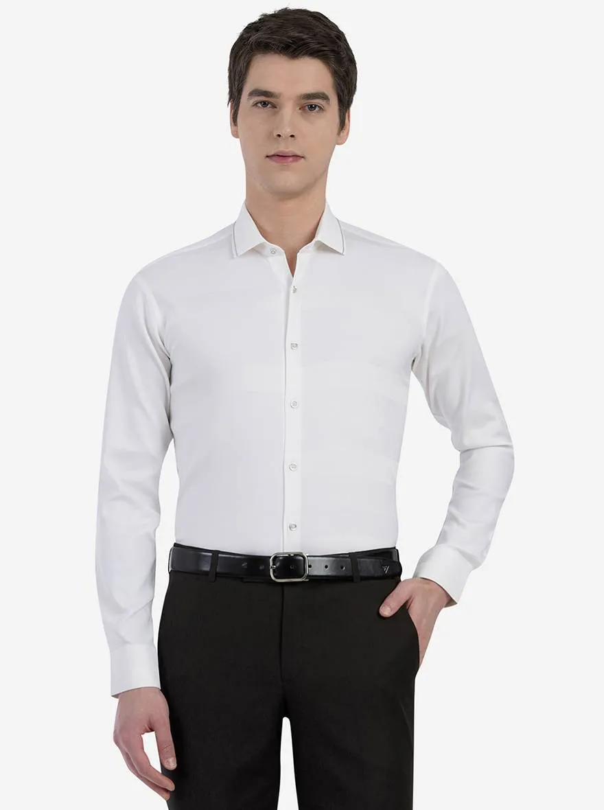 White Striped Slim Fit Party Wear Shirt | JB Studio