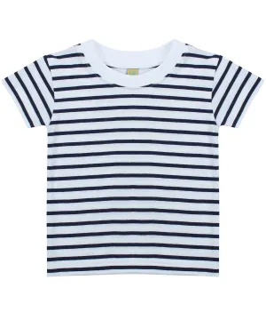 White/Oxford Navy - Short sleeve striped t-shirt