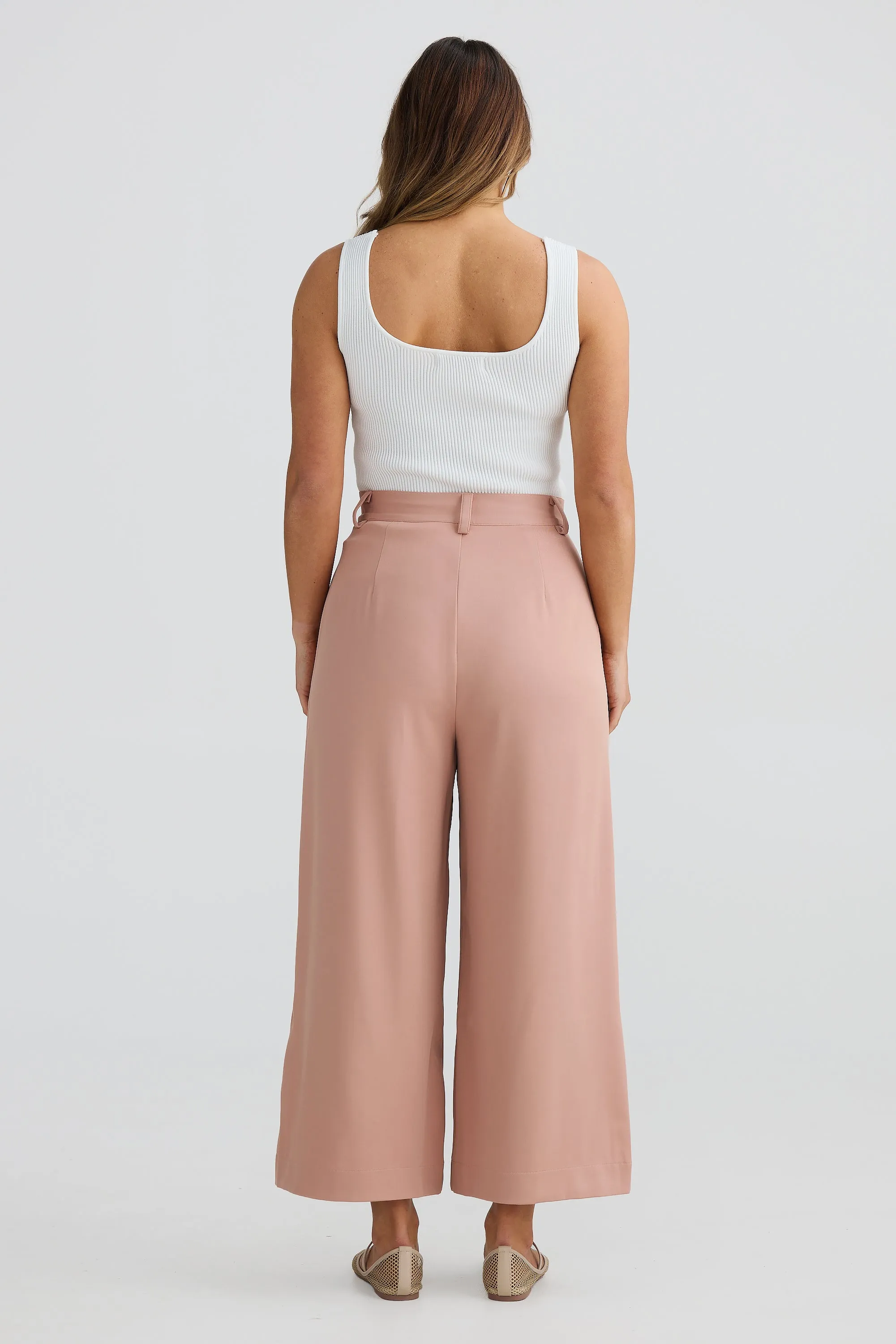 Wide Leg Pocket Pants - Dusty Rose