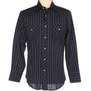 Wrangler Men's Stripe Snap Long Sleeve Shirt