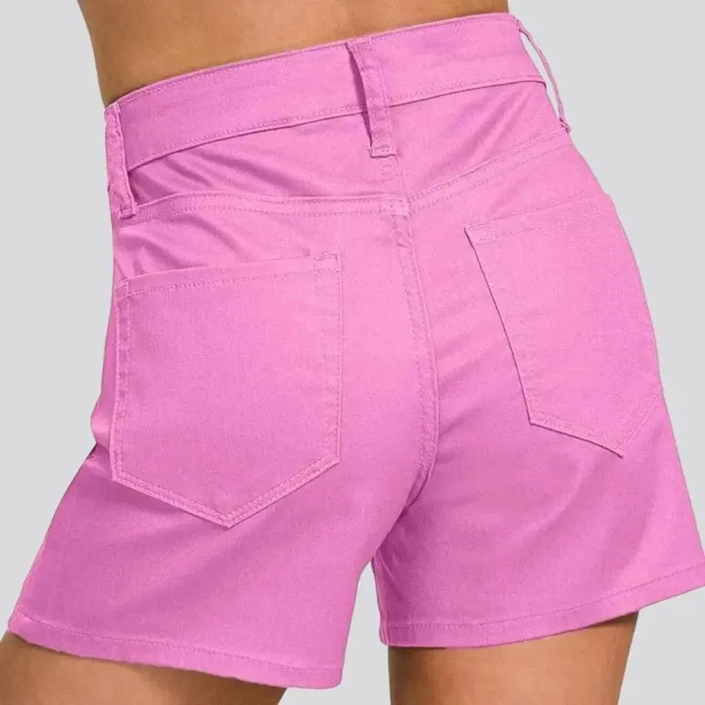 Y2k violet women's denim shorts