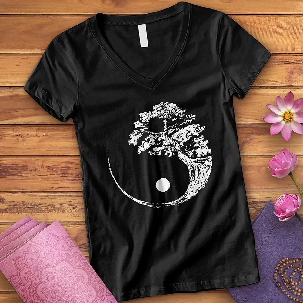 Yin Yang Bonsai Tree V-Neck