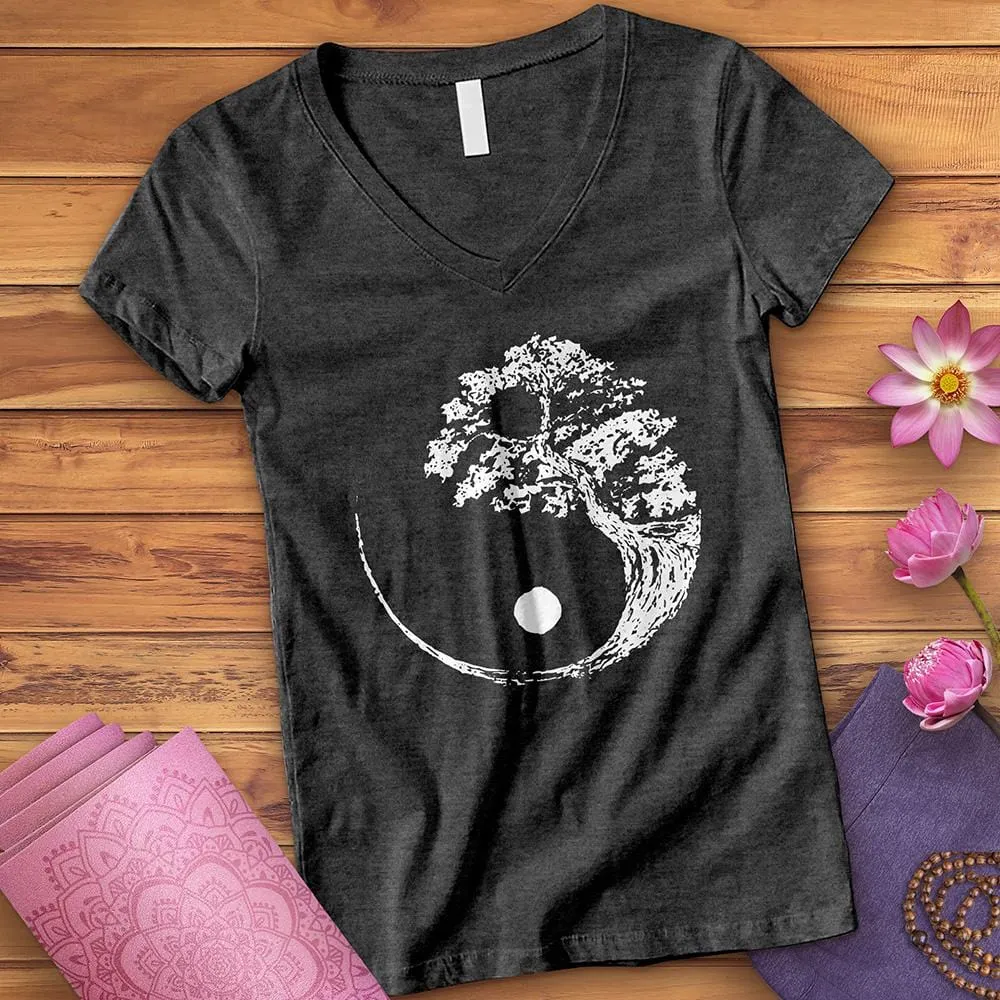 Yin Yang Bonsai Tree V-Neck