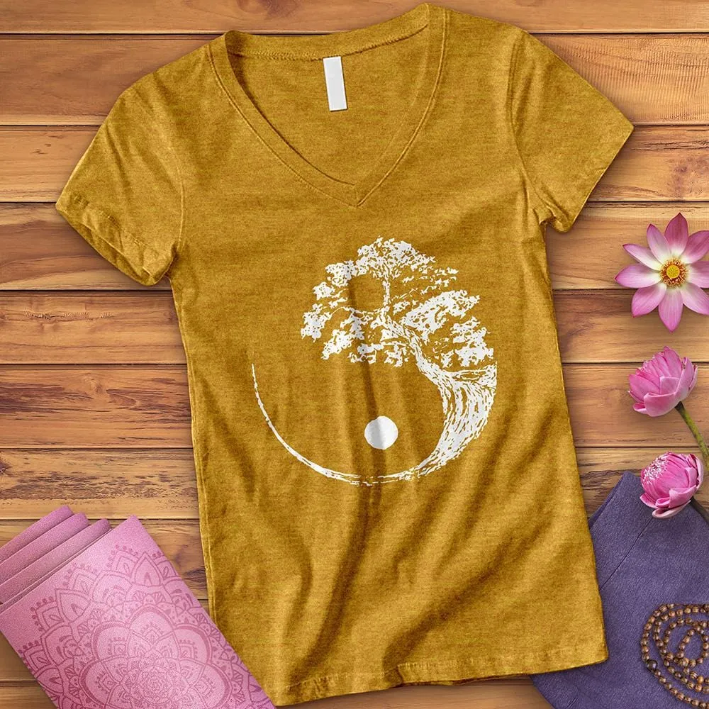 Yin Yang Bonsai Tree V-Neck