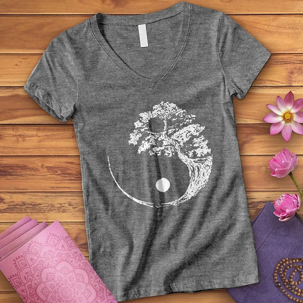 Yin Yang Bonsai Tree V-Neck